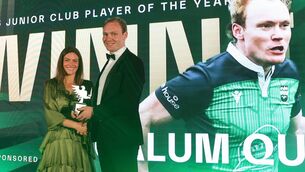 <p>Ballina RFC's Calum Quinn was presented with the Connacht Junior Player of the Year award by Rebecca Trevor of Laya at the Connacht Rugby Awards 2026, held at Dexcom Stadium on May 16. Picture: INPHO/Tom Maher</p> <p>Ballina RFC's Calum Quinn was presented with the Connacht Junior Player of the Year award by Rebecca Trevor of Laya at the Connacht Rugby Awards 2026, held at Dexcom Stadium on May 16. Picture: INPHO/Tom Maher</p>