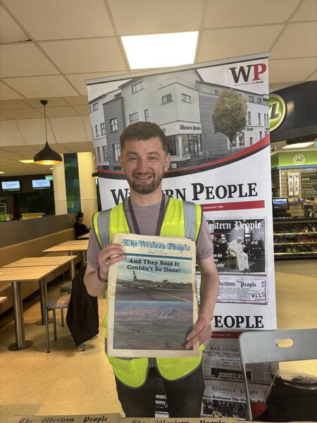 Jamie brought along the original Western People edition from the day the airport opened.