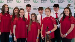 <p>The members of Glór na Sí, the 15 to 18 year-olds céilí band from Admiral Brown CCÉ who finished second at the Mayo Fleadh to qualify for next month's Connacht Fleadh in Mohill, Co Leitrim. </p> <p>The members of Glór na Sí, the 15 to 18 year-olds céilí band from Admiral Brown CCÉ who finished second at the Mayo Fleadh to qualify for next month's Connacht Fleadh in Mohill, Co Leitrim. </p>