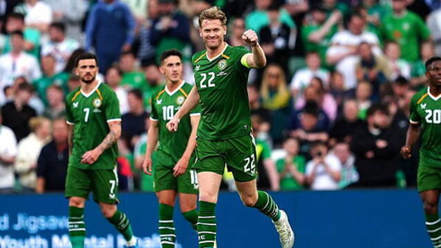 Captain Nathan Collins’ header gives Ireland victory over Qatar