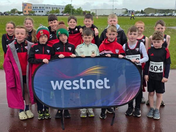 A group of athletes who represented Swinford AC.