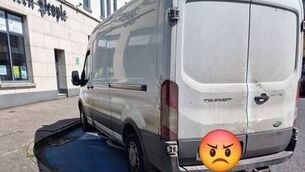 <p>Gardaí released this image as an example of the illegal parking they encountered in Ballina.</p>