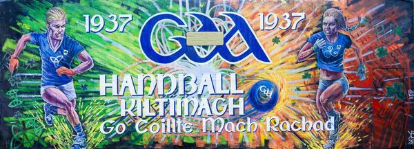 The magnificent new mural at the former ball alley in Kiltimagh. Picture: John Corless The magnificent new mural at the former ball alley in Kiltimagh. Picture: John Corless