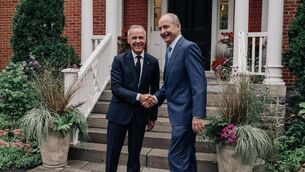 <p>Canadian Prime Minister Mark Carney greets Taoiseach Micheál Martin during his visit to Ottawa. September 25, 2025. Picture: Colleen Anne/Government Information Service</p> <p>Canadian Prime Minister Mark Carney greets Taoiseach Micheál Martin during his visit to Ottawa. September 25, 2025. Picture: Colleen Anne/Government Information Service</p>