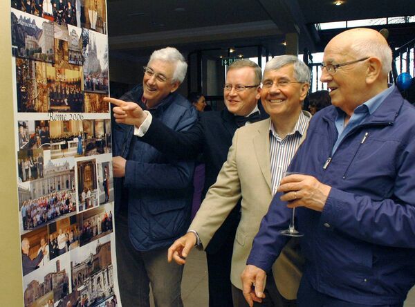 Pat Diamond, Gerry Duffy, Wally Rouse, and Michael Caplice taking a walk down memory lane. Pat Diamond, Gerry Duffy, Wally Rouse, and Michael Caplice taking a walk down memory lane.