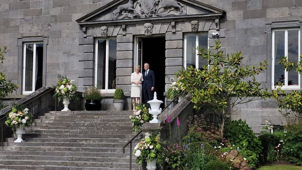 Canadian Prime Minister Mark Carney greets Irish President Catherine Connolly at Westport House Canadian Prime Minister Mark Carney greets Irish President Catherine Connolly at Westport House