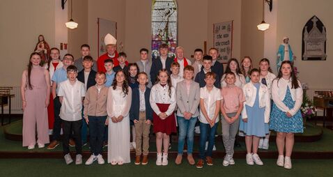 Local Notes: Children from Cloondaff, Lahardane and Rathbane National Schools make their Confirmation.