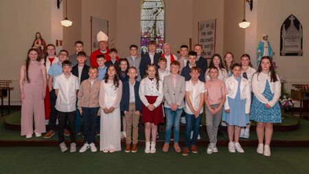 Local Notes: Children from Cloondaff, Lahardane and Rathbane National Schools make their Confirmation.