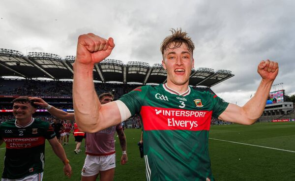 Mayo’s Donnacha McHugh celebrates after the game. Mayo’s Donnacha McHugh celebrates after the game.