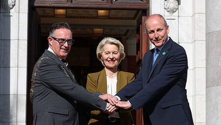 Micheál Martin welcomes European Commission President to his home city