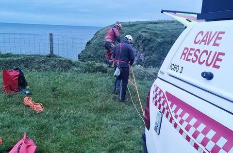 Daring operation to rescue stranded dog from sea cave - news - Western People