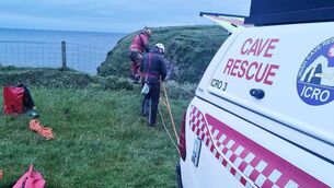 <p>Friday's cave rescue in Porturlin in North Mayo was concluded at midnight.</p> <p>Friday's cave rescue in Porturlin in North Mayo was concluded at midnight.</p>