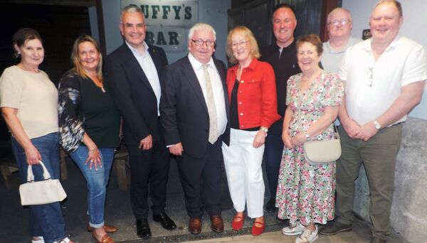 At the function in Duffys Bar, Kilmovee, to mark the installation of local county councillor John Caulfield as Cathaoirleach of Mayo County Council were from left; Mary Warde, Nicola Higgins, Minister for Social Welfare Deputy Dara Calleary TD, Councillor John Caulfield, Kathleen Carty, Conor Regan, Anne Carty, Larry Warde and Kenneth Dennedy. Pic James Hunt Photography At the function in Duffys Bar, Kilmovee, to mark the installation of local county councillor John Caulfield as Cathaoirleach of Mayo County Council were from left; Mary Warde, Nicola Higgins, Minister for Social Welfare Deputy Dara Calleary TD, Councillor John Caulfield, Kathleen Carty, Conor Regan, Anne Carty, Larry Warde and Kenneth Dennedy. Pic James Hunt Photography