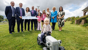 <p>Minister James Browne announces an ‘end to the Eircode lottery’ with new national guidelines for rural and Gaeltacht housing. Also included are Minister of State John Cummins, Minister Dara Calleary, Minister of State ‘Boxer’ Moran and Caoimhe, aged 18 months, from the Sweeney family at their family home in Ardee in Co Louth. Picture: Marc O'Sullivan</p> <p>Minister James Browne announces an ‘end to the Eircode lottery’ with new national guidelines for rural and Gaeltacht housing. Also included are Minister of State John Cummins, Minister Dara Calleary, Minister of State ‘Boxer’ Moran and Caoimhe, aged 18 months, from the Sweeney family at their family home in Ardee in Co Louth. Picture: Marc O'Sullivan</p>