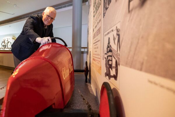 Liam Doherty, Curator, Irish Folklife Division, National Museum of Ireland, is pictured with the Soap Box car. Picture: Karen Cox Liam Doherty, Curator, Irish Folklife Division, National Museum of Ireland, is pictured with the Soap Box car. Picture: Karen Cox