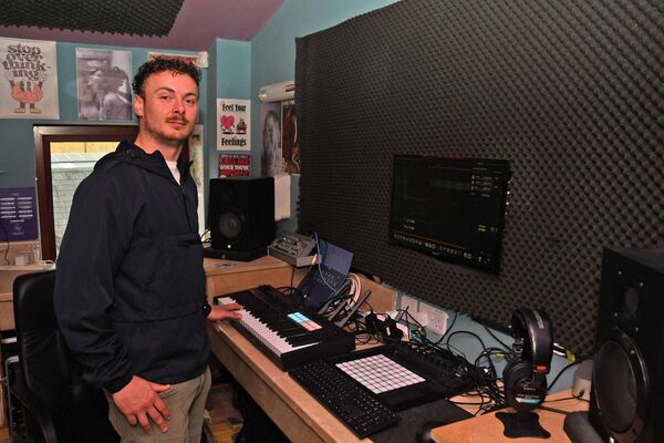 Ryan Cawley in the new studio.