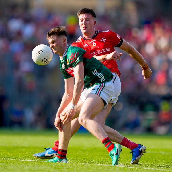 Dara McDonnell of Louth has a shot blocked by Mayo corner-back Eoin McGreal. Picture: INPHO/James Lawlor Dara McDonnell of Louth has a shot blocked by Mayo corner-back Eoin McGreal. Picture: INPHO/James Lawlor