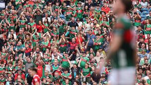 <p>Mayo fans celebrate. Mandatory Credit ©INPHO/Bryan Keane</p>