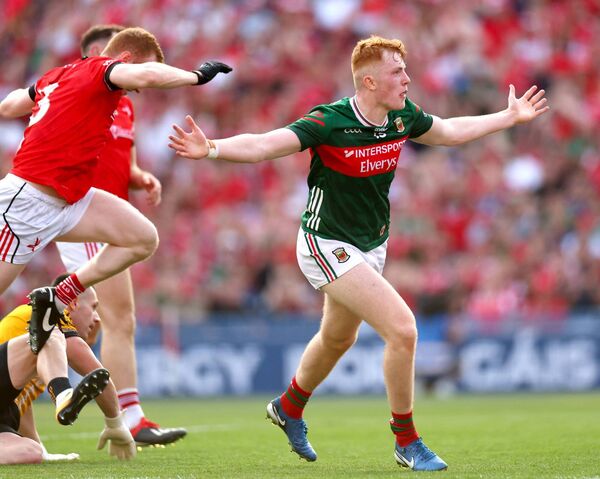 GAA All-Ireland Senior Football Championship Semi-Final, Croke Park, Dublin 11/7/2026 Mayo vs Louth Mayo's Darragh Beirne celebrates scoring his sides second goal Mandatory Credit ©INPHO/James Crombie GAA All-Ireland Senior Football Championship Semi-Final, Croke Park, Dublin 11/7/2026 Mayo vs Louth Mayo's Darragh Beirne celebrates scoring his sides second goal Mandatory Credit ©INPHO/James Crombie