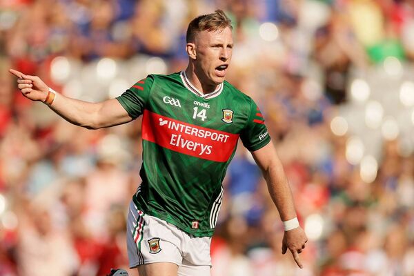 GAA All-Ireland Senior Football Championship Semi-Final, Croke Park, Dublin 11/7/2026 Mayo vs Louth Mayo's Ryan O'Donoghue celebrates scoring a goal Mandatory Credit ©INPHO/Laszlo Geczo GAA All-Ireland Senior Football Championship Semi-Final, Croke Park, Dublin 11/7/2026 Mayo vs Louth Mayo's Ryan O'Donoghue celebrates scoring a goal Mandatory Credit ©INPHO/Laszlo Geczo