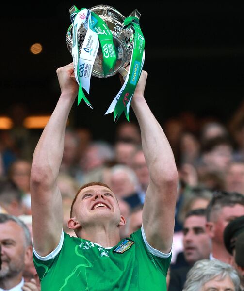 Limerick's Darragh Langan lifts the Liam MacCarthy Cup. Darragh has firm roots in Ardnaree. Picture: INPHO/James Crombie Limerick's Darragh Langan lifts the Liam MacCarthy Cup. Darragh has firm roots in Ardnaree. Picture: INPHO/James Crombie