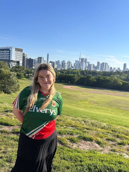 Olivia Murray pictured wearing her Mayo jersey at Riverdale Park East in Toronto. Olivia Murray pictured wearing her Mayo jersey at Riverdale Park East in Toronto.
