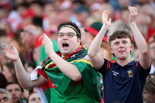 Mayo fans celebrate Conor Loftus scoring their side’s third goal in Croke Park last Saturday week. Picture: INPHO/Laszlo Geczo Mayo fans celebrate Conor Loftus scoring their side’s third goal in Croke Park last Saturday week. Picture: INPHO/Laszlo Geczo