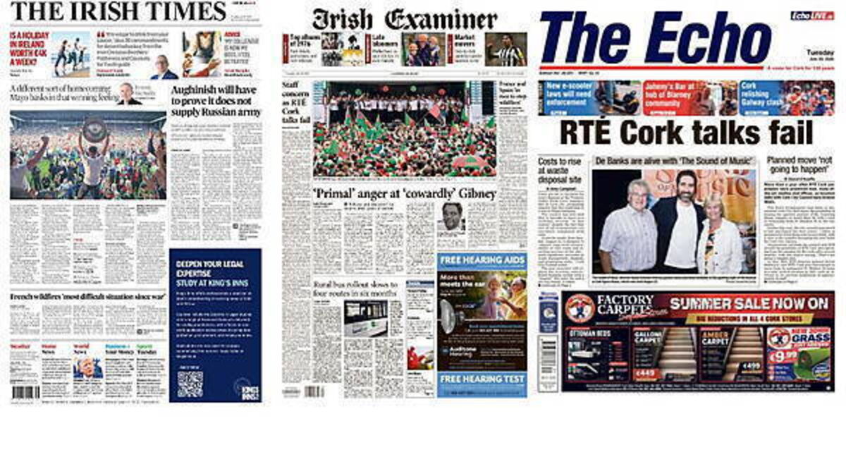 What the papers say: Tuesday's front pages