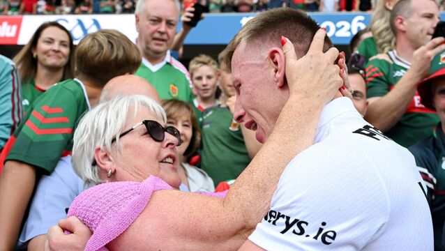 <p>Ryan O'Donoghue of Mayo is congratulated by his mother Brenda after last Sunday's All-Ireland SFC Final victory over Kerry. O'Donoghue's Belmullet team are due to begin their Mayo SFC group campaign on Friday, August 7.	Picture: Ray McManus/Sportsfile</p>