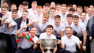 <p>The Mayo team celebrate with the Sam Maguire Cup at their official homecoming to MacHale Park in Castlebar last Monday evening. Picture: INPHO/Tom Maher</p> <p>The Mayo team celebrate with the Sam Maguire Cup at their official homecoming to MacHale Park in Castlebar last Monday evening. Picture: INPHO/Tom Maher</p>