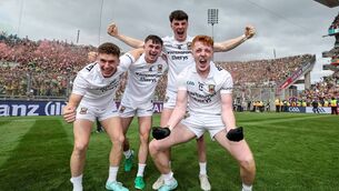 <p>Mayo's Cian McHale, Eoin McGreal, Bob Tuohy and Darragh Beirne celebrate after the match. McGreal and Beirne have helped win Sam Maguire in year one of their senior careers, McHale and Tuohy in year two. Picture: INPHO/James Crombie</p> <p>Mayo's Cian McHale, Eoin McGreal, Bob Tuohy and Darragh Beirne celebrate after the match. McGreal and Beirne have helped win Sam Maguire in year one of their senior careers, McHale and Tuohy in year two. Picture: INPHO/James Crombie</p>