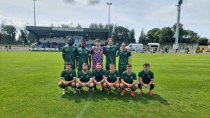 <p>The Mayo FC starting team pictured before the game.</p>