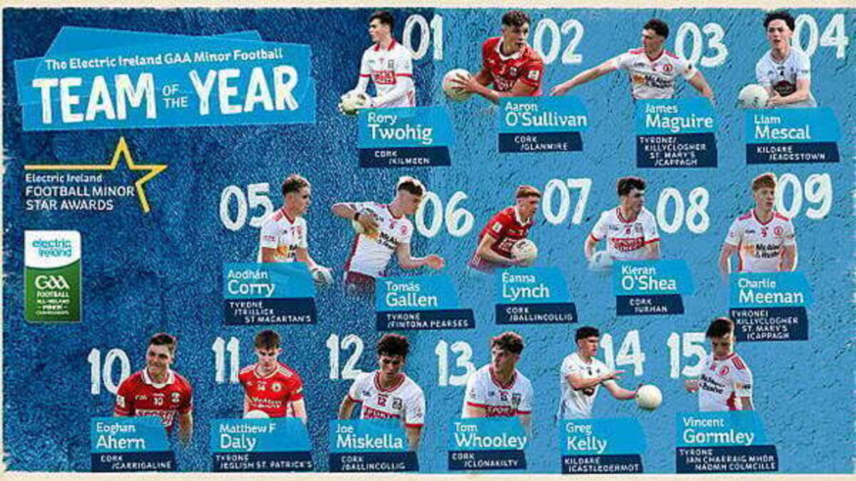 Cork dominates the Electric Ireland Minor Football Team of the Year