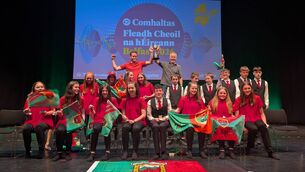 <p>Glór na Sí, representing Foxford-based Admiral Brown CCÉ, who have taken first place in the 12-15 Grúpaí Ceoil at Fleadh Cheoil na hÉireann in Belfast. </p> <p>Glór na Sí, representing Foxford-based Admiral Brown CCÉ, who have taken first place in the 12-15 Grúpaí Ceoil at Fleadh Cheoil na hÉireann in Belfast. </p>