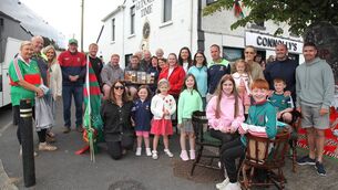 <p>Mayo supporters in Hollymount last Friday ahead of the arrival of the All-Ireland champions with the Sam Maguire Cup. Picture: Trish Forde</p>