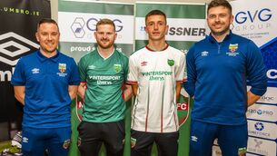 <p>Anthony O’Neill (Mayo FC head coach), Connor McCarthy and Darragh Forde (Mayo FC players) and David McNicholas (Mayo FC coach). Picture: John Corless</p> <p>Anthony O’Neill (Mayo FC head coach), Connor McCarthy and Darragh Forde (Mayo FC players) and David McNicholas (Mayo FC coach). Picture: John Corless</p>