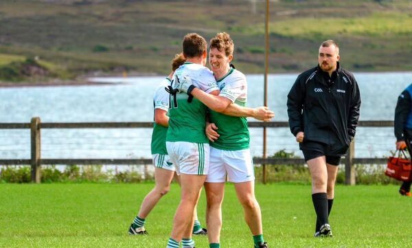 Achill players celebrate their win against Northern Gaels last Sunday afternoon. Picture: Cathy McGlynn Photography Achill players celebrate their win against Northern Gaels last Sunday afternoon. Picture: Cathy McGlynn Photography
