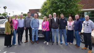 <p>Taking part in the inaugural ‘Boston Scientific Classic Car Run’ on Friday, August 14 in aid of the National Breast Cancer Research Institute (NBCRI) are, from left: Naiomi Hawkins (Boston Scientific charity committee), Rebecca Faherty (Boston Scientific charity committee), John Tighe (driver), Stephen Halleran (driver), David Sexton (driver), Michelle Brennan (driver and Boston Scientific charity committee), Brian Geary (driver), Donal Caddye (driver), Dylan Skeritt (driver), Fiona Grady (co-lead Boston Scientific charity committee), Paul O’Grady (co-lead Boston Scientific charity committee) and Francis Fahy (driver).</p>