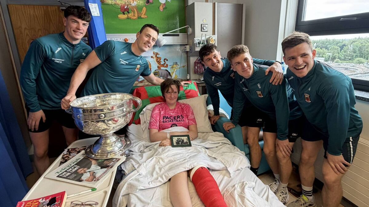 All-Ireland champs bring Sam Maguire to patients and staff at Mayo University Hospital