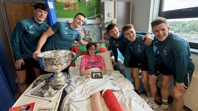 All-Ireland champs bring Sam Maguire to patients and staff at Mayo University Hospital 