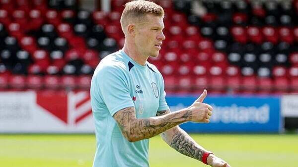 James McClean takes part in Derry City open training session as future at club remains uncertain