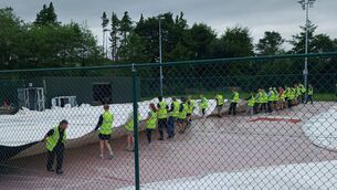 <p>Volunteers at work installing the new dome at Castlebar Tennis Club</p> <p>Volunteers at work installing the new dome at Castlebar Tennis Club</p>