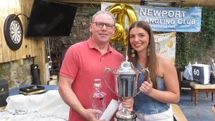 <p>Local angler Clodagh Moran was the overall winner of the 60th Newport SAC Festival Competition and was presented with the Tom Moran Memorial Trophy by David Moran.</p> <p>Local angler Clodagh Moran was the overall winner of the 60th Newport SAC Festival Competition and was presented with the Tom Moran Memorial Trophy by David Moran.</p>