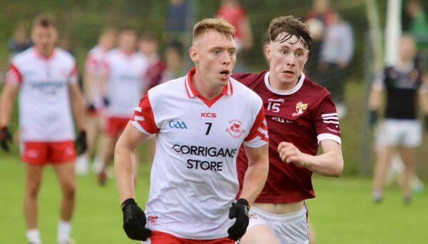 Bryan Walsh, Ballintubber and Oisin Deane of Crossmolina fully focused on the ball during their recent championship clash in Crossmolina. Picture by Tom Quinn. Bryan Walsh, Ballintubber and Oisin Deane of Crossmolina fully focused on the ball during their recent championship clash in Crossmolina. Picture by Tom Quinn.