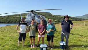 <p>P. Keena, D. Bluzaite, E. de Eyto, all from Marine Institute, R. O’Callaghan and R. McNamara, National Parks and Wlidlife Service, with the newly arrived mussels in Newport.</p> <p>P. Keena, D. Bluzaite, E. de Eyto, all from Marine Institute, R. O’Callaghan and R. McNamara, National Parks and Wlidlife Service, with the newly arrived mussels in Newport.</p>