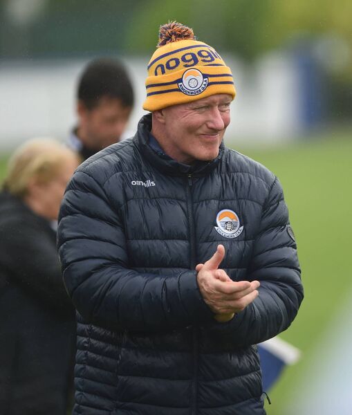 A happy Knockmore ladies manager Frank Mulvihill during the closing stages of the AbbVie Mayo LSFC Round 1 game in Claremorris. Picture: Conor McKeown Pic Conor McKeown A happy Knockmore ladies manager Frank Mulvihill during the closing stages of the AbbVie Mayo LSFC Round 1 game in Claremorris. Picture: Conor McKeown Pic Conor McKeown
