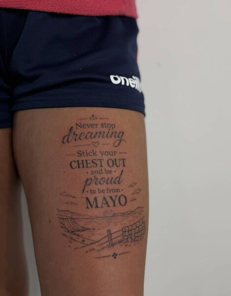 Edwina's Mayo-inspired tattoo. Photo: Ink Collective. Edwina's Mayo-inspired tattoo. Photo: Ink Collective.
