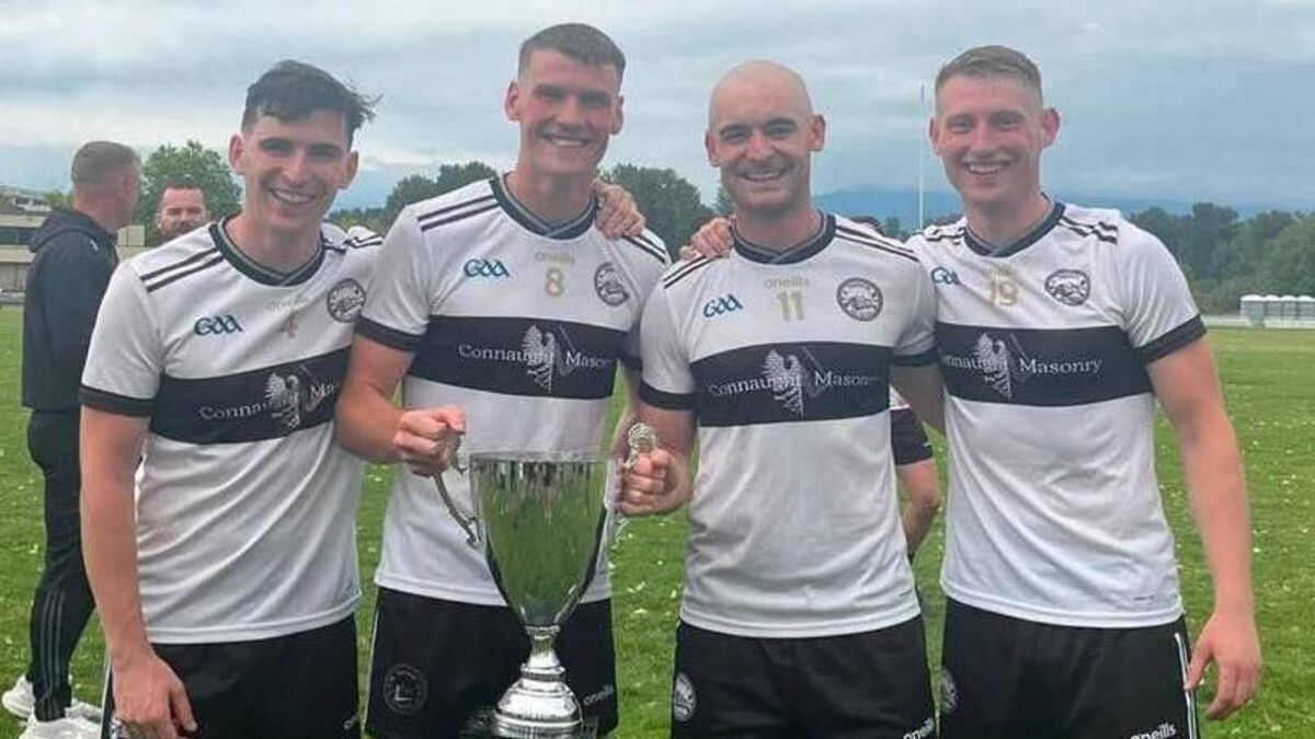 Mayo men celebrate winning Vancouver GAA championship