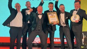 <p>Westport pub Henehan's celebrating their success at the awards ceremony.</p>