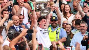 <p> Mayo's Jack Coyne lifts the Sam Maguire Cup. Pic: INPHO/Ryan Byrne</p> <p> Mayo's Jack Coyne lifts the Sam Maguire Cup. Pic: INPHO/Ryan Byrne</p>